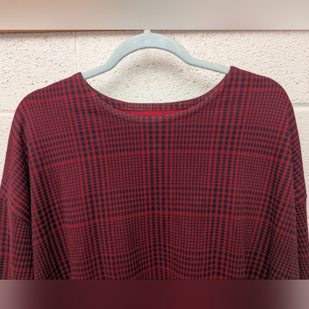 J. Jill size XL black and red plaid tunic - Picture 8 of 11